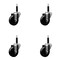 Service Caster 3.5'' SS Phenolic Wheel Swivel 3/4'' Expanding Stem Caster Set, 4PK SCC-SSEX20S3514-PHS-34-4 - alternate 1